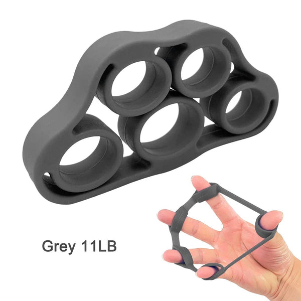 Planet Gates Grey 8.8LB / CHINA Wrist Stretcher Finger Gripper Expander Strength Trainer Exercise Silicone Hand Gripper 5 Finger Pinch Carpal Expanders For Gym
