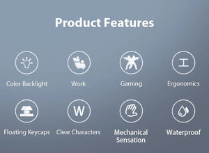 Planet Gates Grey Black K500 Wired Keyboard Office Gaming Keyboard For Windows And IOS Computer Laptop 104 Keys Mechanical Sensation Membrane Keyboards