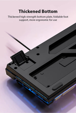 Planet Gates Grey Black K500 Wired Keyboard Office Gaming Keyboard For Windows And IOS Computer Laptop 104 Keys Mechanical Sensation Membrane Keyboards