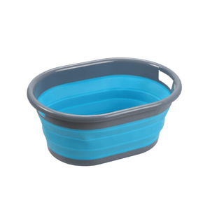Planet Gates Grey Blue 1pc Portable Folding Laundry Basket - Perfect for Dirty Clothes, Snacks, and Camping - Convenient and Durable Storage Solution