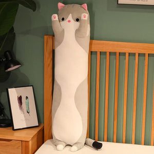 Planet Gates grey cat / 50cm 10 Styles 50-150cm Long Cat Plush Toys Stuffed Soft Pause Office Nap Doll Bed Sleepping Pillow Home Decor Birthday Girls Gifts