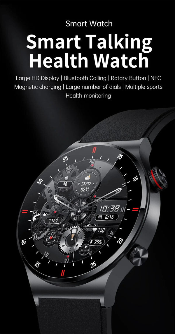 Planet Gates Grey / CHINA New Bluetooth Call Smart Watch Men Sports Fitness Tracker Waterproof Smartwatch Large HD screen for huawei Xiaomi phone+box