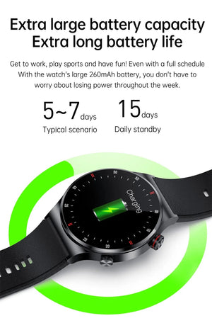 Planet Gates Grey / CHINA New Bluetooth Call Smart Watch Men Sports Fitness Tracker Waterproof Smartwatch Large HD screen for huawei Xiaomi phone+box