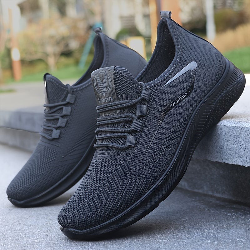 Planet Gates Black / CN39(EU39) Men's Slip-on Sneakers With Shoelaces - Odor-resistant Athletic Shoes - Lightweight And Breathable