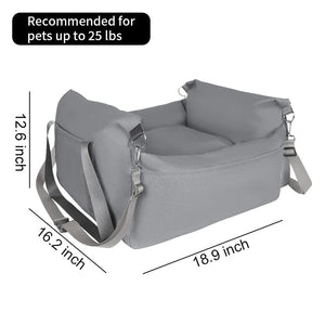 Planet Gates Grey Dog Car Seat for Small Dogs Fully Detachable and Washable Pet Dog Car seats Soft Dog Booster Sofa Travel Carrier Bed