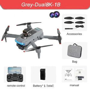 Planet Gates Grey Dual 4K-3B P15 Drone Professional 8K Dual Camera GPS 5G Omnidirectional Obstacle Avoidance Optical Flow Positioning Brushless 10000M Toys