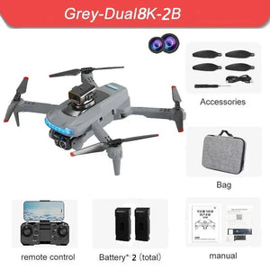 Planet Gates Grey Dual 4K-3B P15 Drone Professional 8K Dual Camera GPS 5G Omnidirectional Obstacle Avoidance Optical Flow Positioning Brushless 10000M Toys
