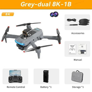 Planet Gates Grey Dual 8K-1B New P15 Drone Professional 8K GPS Dual Camera Obstacle Avoidance 5G Optical Flow Positioning Brushless RC Dron Quadcopter 10000M