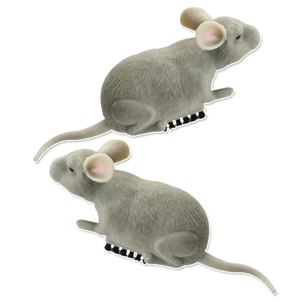 Planet Gates Grey Electric Mouse Toys Cat Play Automatic Escape Robot Vibration Crawling Battery Operated Plush Mouse Pet Interaction Plaything