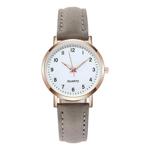 Planet Gates grey / No Ladies Diamond-studded Luminous Retro Female Watch Leather Belt Quartz Watch Women Simplicity Casual Decoration Wristwatches