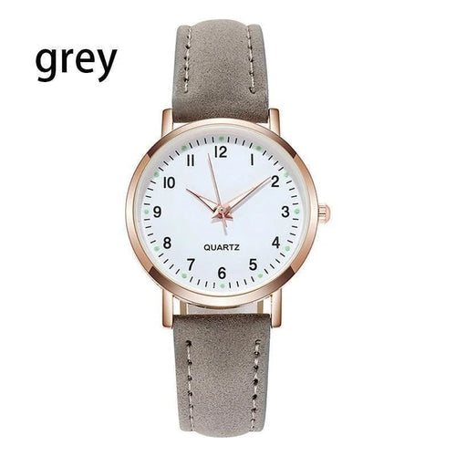 Planet Gates grey / No Ladies Diamond-studded Luminous Retro Female Watch Leather Belt Quartz Watch Women Simplicity Casual Decoration Wristwatches