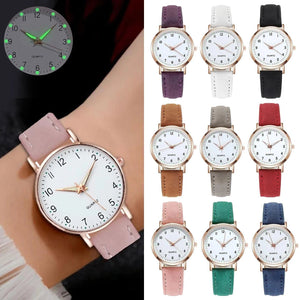 Planet Gates grey / No Ladies Diamond-studded Luminous Retro Female Watch Leather Belt Quartz Watch Women Simplicity Casual Decoration Wristwatches