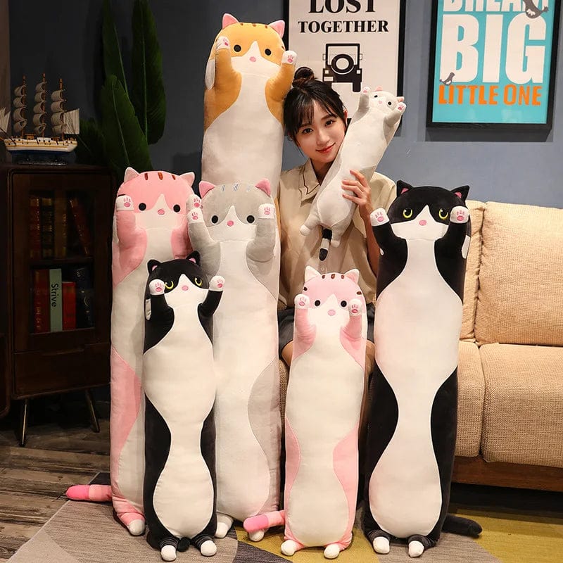 Planet Gates Grey only Skin / 130CM 50-130CM Long Cat Plush Toys Cute Animal Cat Creative Long Soft Toys Office Break Nap Sleeping Pillow Stuffed Gift Doll for Kids