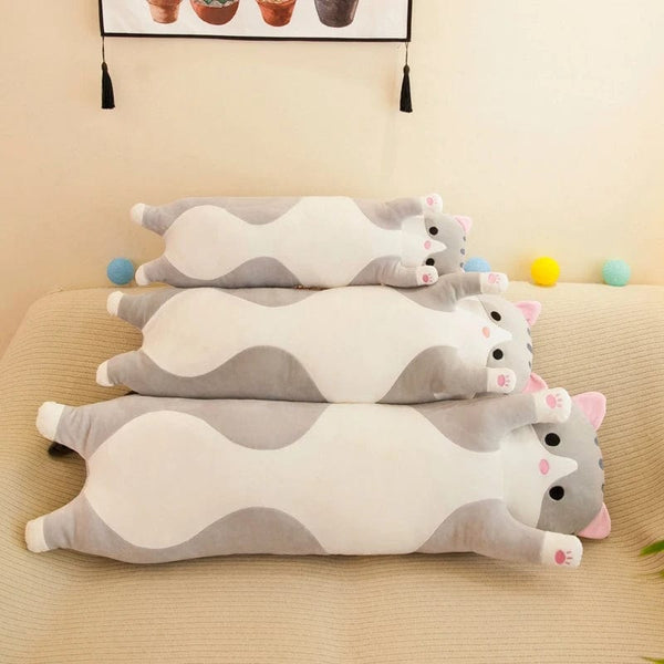 Planet Gates Grey only Skin / 130CM 50-130CM Long Cat Plush Toys Cute Animal Cat Creative Long Soft Toys Office Break Nap Sleeping Pillow Stuffed Gift Doll for Kids