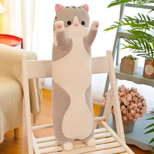 Planet Gates Grey only Skin / 130CM 50-130CM Long Cat Plush Toys Cute Animal Cat Creative Long Soft Toys Office Break Nap Sleeping Pillow Stuffed Gift Doll for Kids