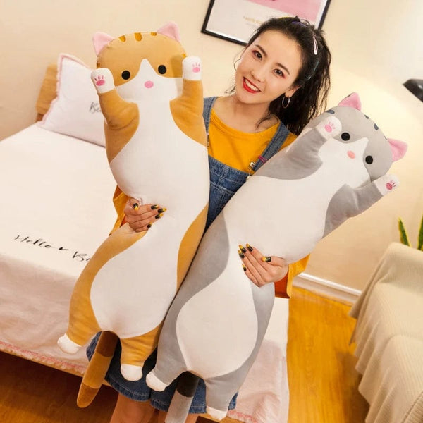 Planet Gates Grey only Skin / 130CM 50-130CM Long Cat Plush Toys Cute Animal Cat Creative Long Soft Toys Office Break Nap Sleeping Pillow Stuffed Gift Doll for Kids