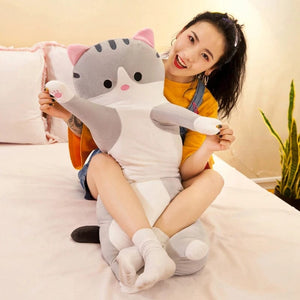 Planet Gates Grey only Skin / 130CM 50-130CM Long Cat Plush Toys Cute Animal Cat Creative Long Soft Toys Office Break Nap Sleeping Pillow Stuffed Gift Doll for Kids