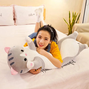Planet Gates Grey only Skin / 130CM 50-130CM Long Cat Plush Toys Cute Animal Cat Creative Long Soft Toys Office Break Nap Sleeping Pillow Stuffed Gift Doll for Kids