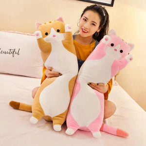 Planet Gates Grey only Skin / 130CM 50-130CM Long Cat Plush Toys Cute Animal Cat Creative Long Soft Toys Office Break Nap Sleeping Pillow Stuffed Gift Doll for Kids