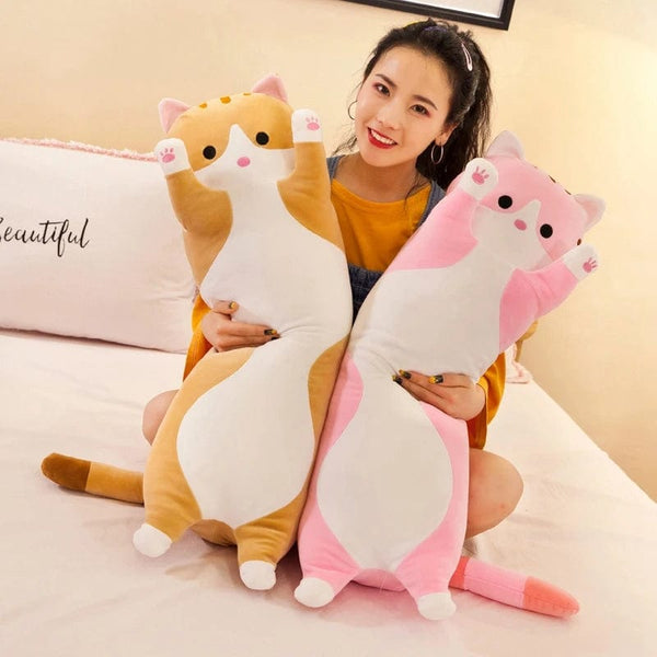 Planet Gates Grey only Skin / 130CM 50-130CM Long Cat Plush Toys Cute Animal Cat Creative Long Soft Toys Office Break Nap Sleeping Pillow Stuffed Gift Doll for Kids