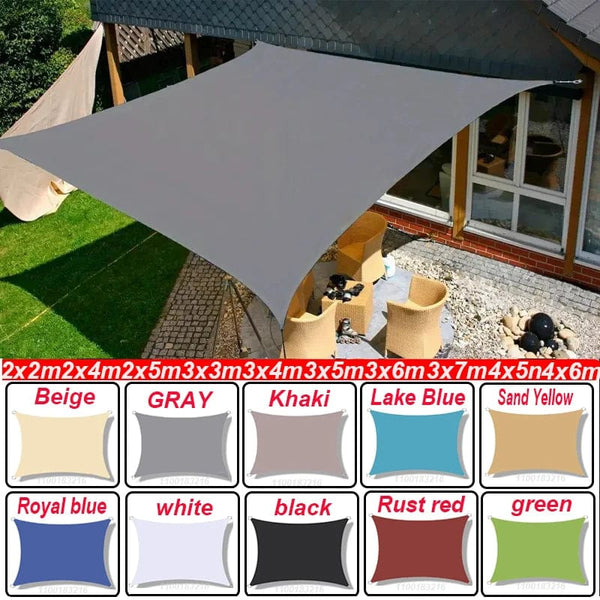 Planet Gates Grey  Set / 200cmx400cm 320D Outdoor Waterproof Sun Shade Rectangular Sun Shade Garden Canopy Courtyard Swimming Shade Beach Car Awning