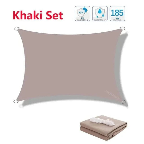 Planet Gates Grey  Set / 200cmx400cm 320D Outdoor Waterproof Sun Shade Rectangular Sun Shade Garden Canopy Courtyard Swimming Shade Beach Car Awning