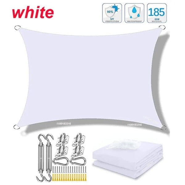 Planet Gates Grey  Set / 200cmx400cm 320D Outdoor Waterproof Sun Shade Rectangular Sun Shade Garden Canopy Courtyard Swimming Shade Beach Car Awning