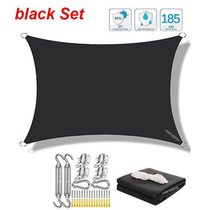 Planet Gates Grey  Set / 200cmx400cm 320D Outdoor Waterproof Sun Shade Rectangular Sun Shade Garden Canopy Courtyard Swimming Shade Beach Car Awning