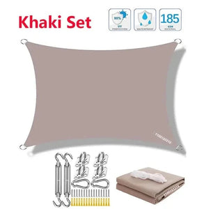 Planet Gates Grey  Set / 200cmx400cm 320D Outdoor Waterproof Sun Shade Rectangular Sun Shade Garden Canopy Courtyard Swimming Shade Beach Car Awning