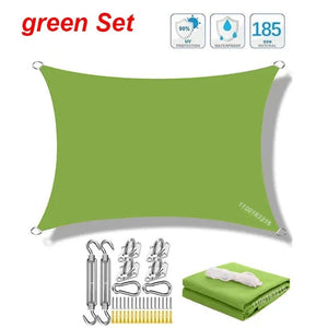 Planet Gates Grey  Set / 200cmx400cm 320D Outdoor Waterproof Sun Shade Rectangular Sun Shade Garden Canopy Courtyard Swimming Shade Beach Car Awning