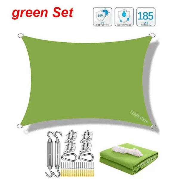 Planet Gates Grey  Set / 200cmx400cm 320D Outdoor Waterproof Sun Shade Rectangular Sun Shade Garden Canopy Courtyard Swimming Shade Beach Car Awning