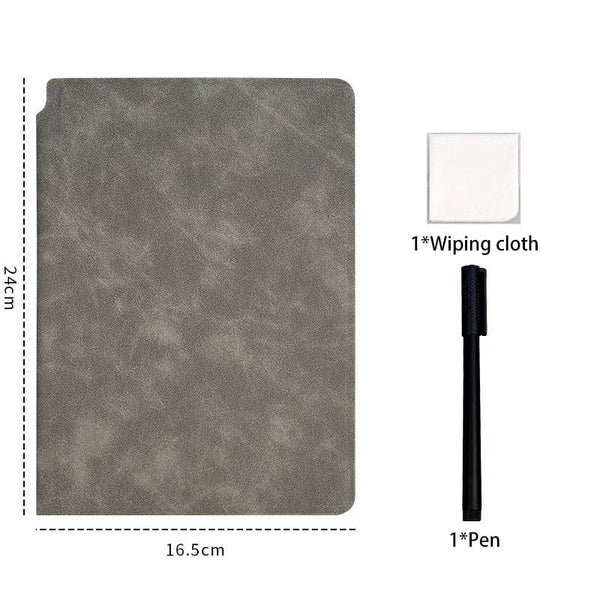 Planet Gates Grey Set / A5 A5 Portable Magic Reusable Whiteboard Notebook Weekly Planner Stylish Office Notebooks Memo Whiteboard with Pen Erasing Clot