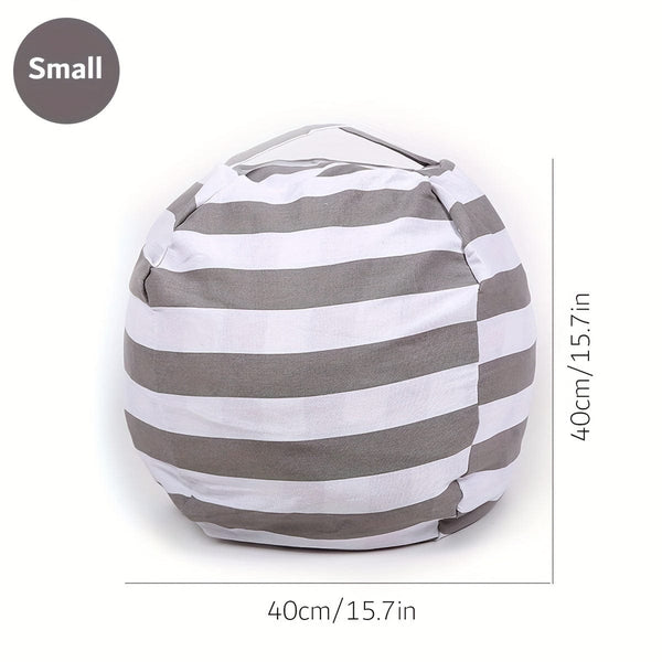 Planet Gates grey / Small Stuffed Animal Storage Bean Bag Chair Cover For Kids | Stuffable Zipper Beanbag For Organizing Children Plush Toys Large Premium Cotton Canvas