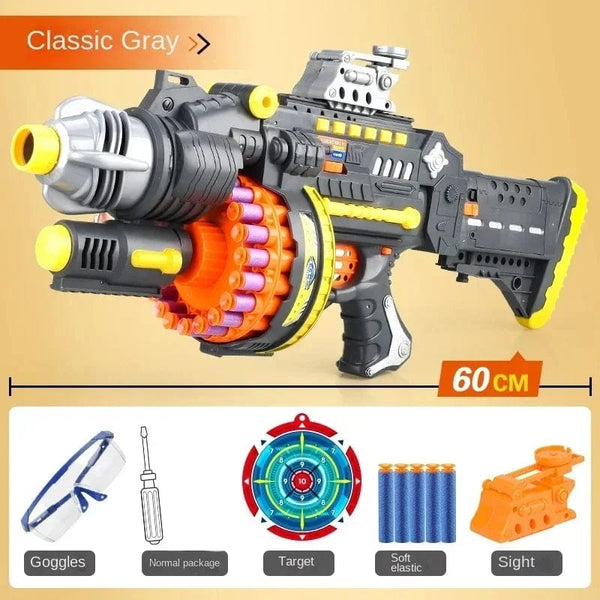 Planet Gates Grey Toys Cool Nerfs Gun Children Electric Continuous Launch Electric Toy Gun Bb Gun Military Firearms Series Soft Bullet Gun Sniper