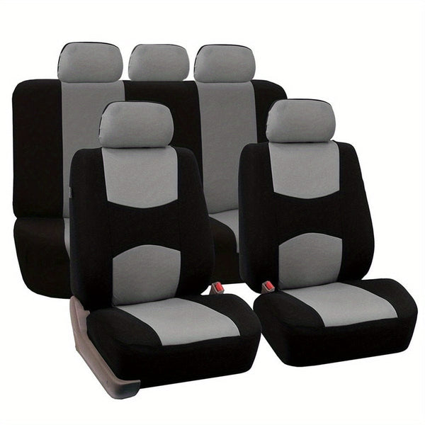 Planet Gates grey Upgrade Your Car Interior With A Universal Fit 5-Seat Polyester Car Seat Cover Set