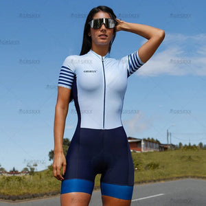 Planet Gates GRSRXX Pro Team Triathlon Skinsuit Set Women's Cycling Jersey Set Jumpsuit Short Sleeve Macaquinho Ciclismo Feminino Bicycle Set