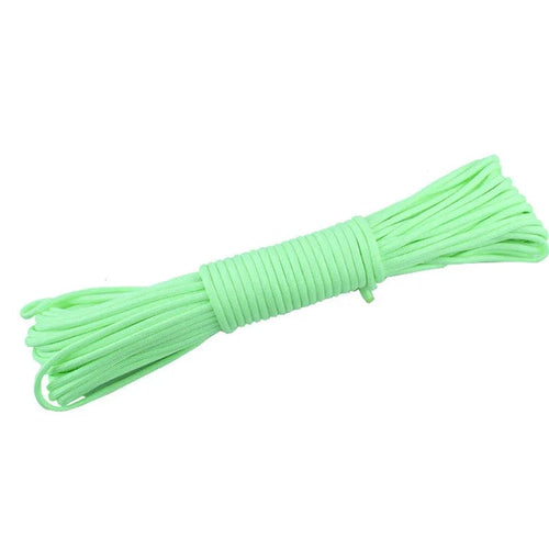 Planet Gates guang Green / 30M Luminous Paracord Rope 550 9 Strands 4mm Nylon Parachute Outdoor Camping Lanyard Tent Cord Survival EDC Glow Bundle