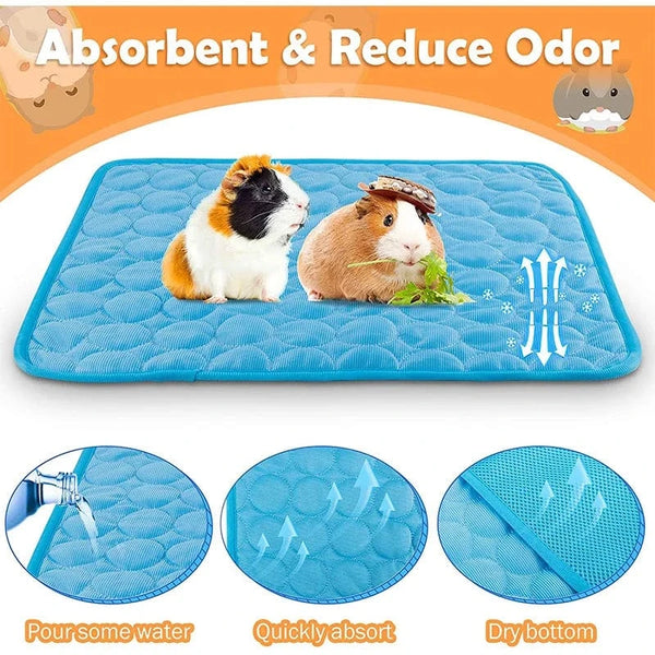 Planet Gates Guinea Pig Cage Liners Summer Small Animal Cooling Mat Breathable Hamster Pee Pad for Rabbit Cage Chinchilla Hedgehogs Pet Item