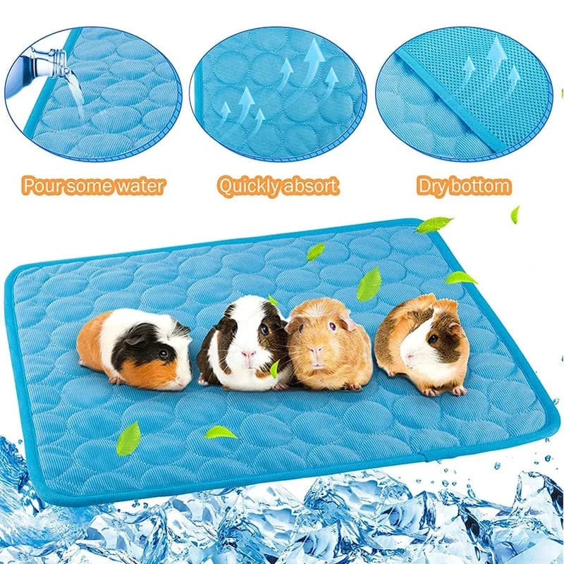 Planet Gates Guinea Pig Cage Liners Summer Small Animal Cooling Mat Breathable Hamster Pee Pad for Rabbit Cage Chinchilla Hedgehogs Pet Item