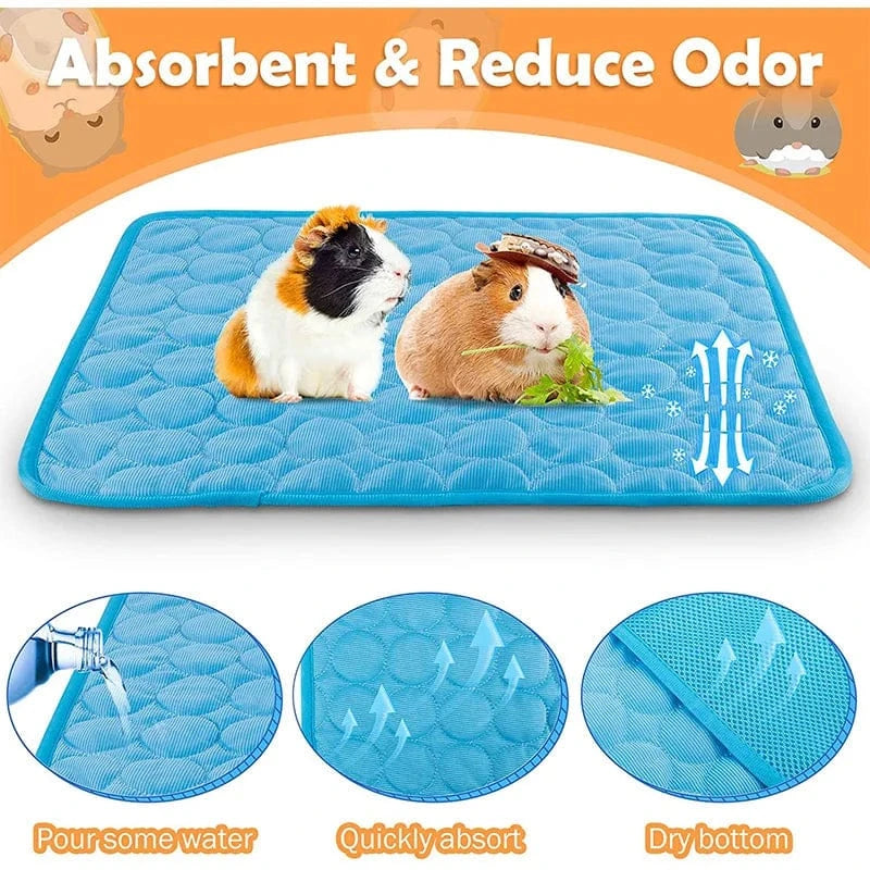 Planet Gates Guinea Pig Cage Liners Summer Small Animal Cooling Mat Breathable Hamster Pee Pad for Rabbit Cage Chinchilla Hedgehogs Pet Item