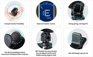 Planet Gates Guitar Tuner For All Instruments Clip on Electronic Tuner for Guitar Bass Ukulele Violin Mandolin Banjo