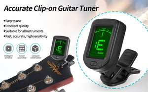 Planet Gates Guitar Tuner For All Instruments Clip on Electronic Tuner for Guitar Bass Ukulele Violin Mandolin Banjo