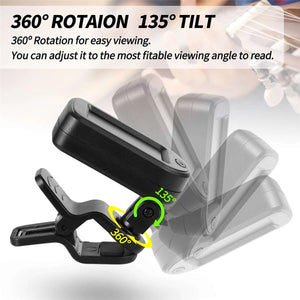 Planet Gates Guitar Tuner For All Instruments Clip on Electronic Tuner for Guitar Bass Ukulele Violin Mandolin Banjo