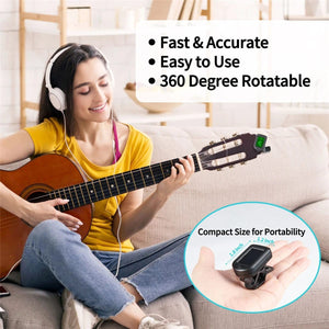 Planet Gates Guitar Tuner For All Instruments Clip on Electronic Tuner for Guitar Bass Ukulele Violin Mandolin Banjo