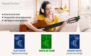 Planet Gates Guitar Tuner For All Instruments Clip on Electronic Tuner for Guitar Bass Ukulele Violin Mandolin Banjo