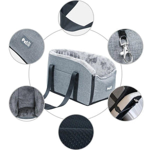 Planet Gates GY Pets Safety Seat Box Control Console Pet Nest Travel Portable Pet Dog Car Seat Car Armrest Thicken Plush Box For Small Dog Cat