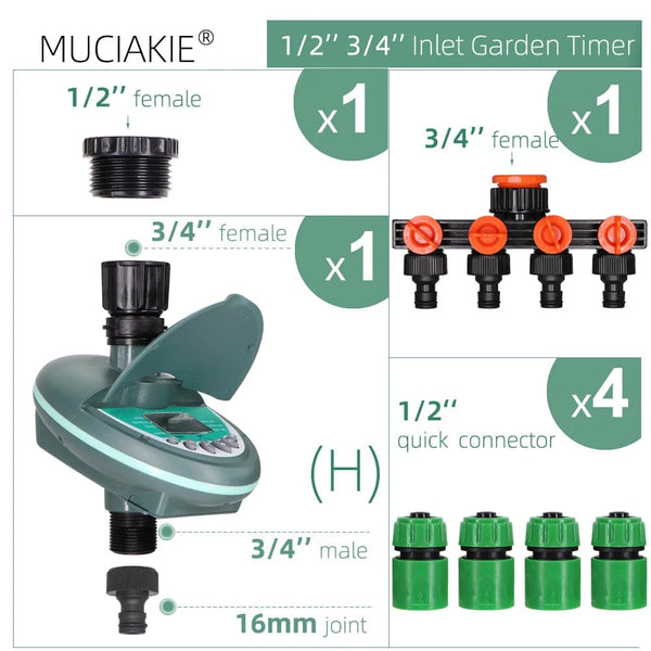 Planet Gates H Garden Automatic Watering Timer Smart Home Programming Watering Valve Greenhouse Drip Irrigation System LCD Display Controller