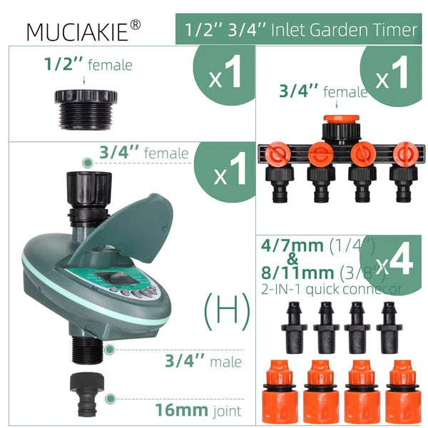 Planet Gates H Garden Automatic Watering Timer Smart Home Programming Watering Valve Greenhouse Drip Irrigation System LCD Display Controller
