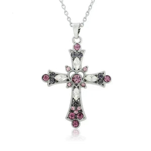 Planet Gates H New Pink Cross Necklaces for Women Y2k Fashion Gothic Couple Jewelry Metal Chains Chokers Pendant Necklace Party Jewelry Gifts