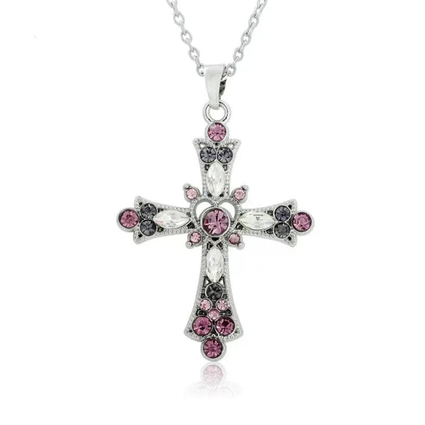 Planet Gates H New Pink Cross Necklaces for Women Y2k Fashion Gothic Couple Jewelry Metal Chains Chokers Pendant Necklace Party Jewelry Gifts
